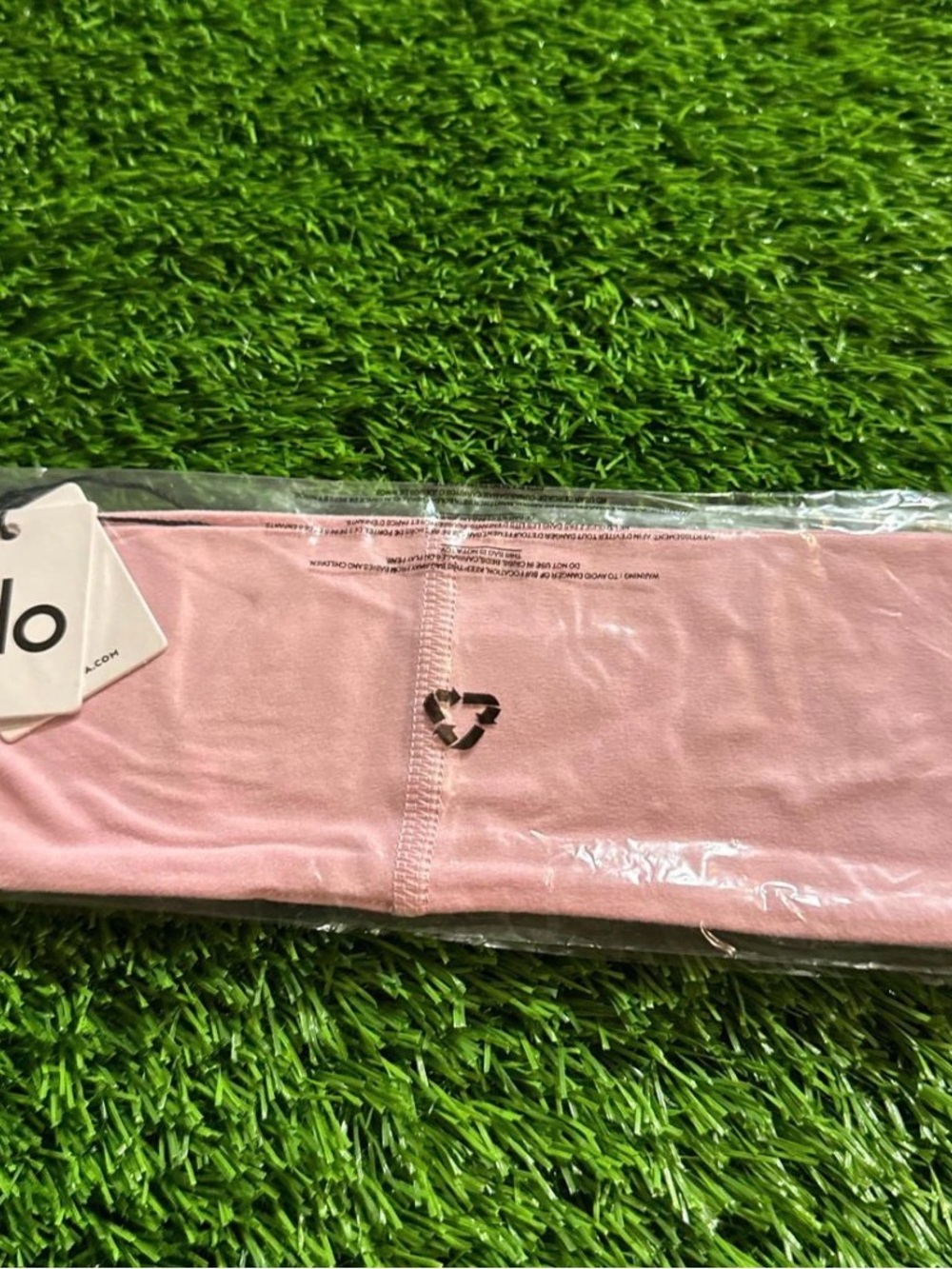 ALO Yoga Pink Performance Headband with Subtle Logo - Picture 3 of 3